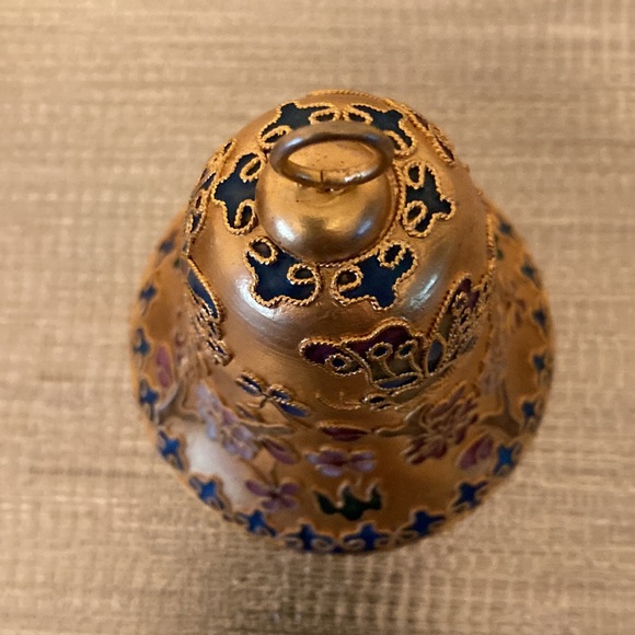 Vintage Cloisonné Enamelled Floral Design Bells set of 2 - Picture 8 of 9